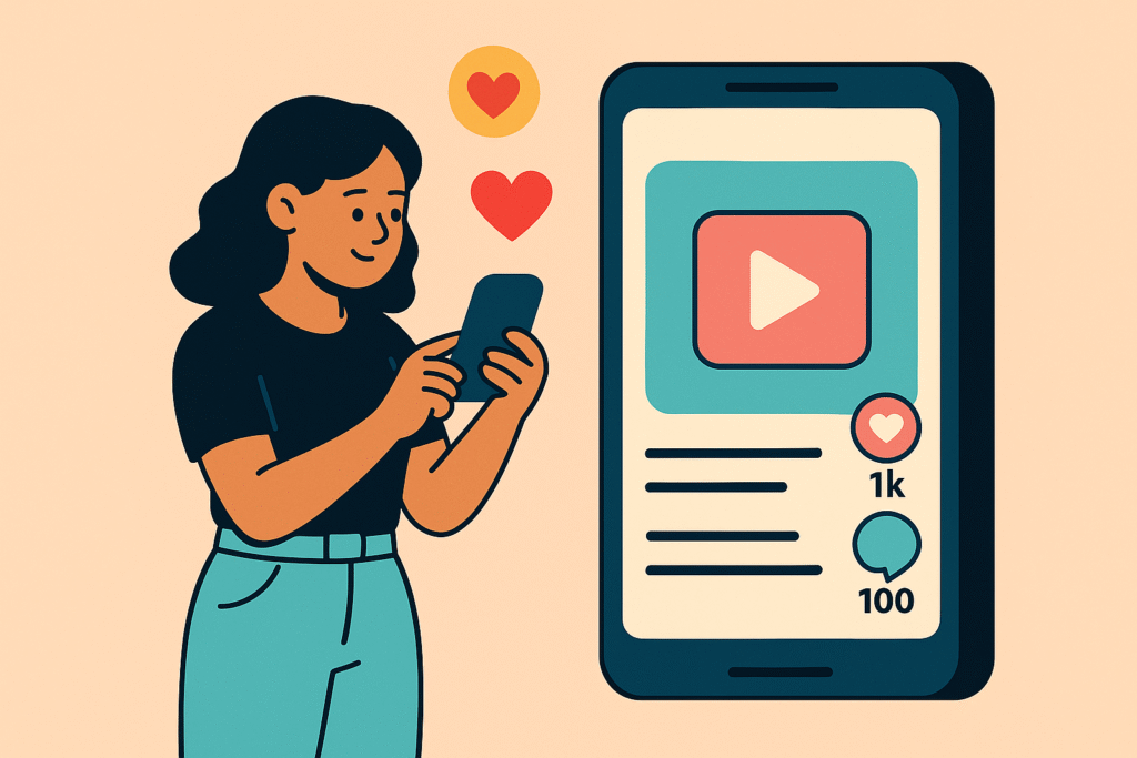 انفوغرافيك يوضح طريقة عمل خوارزمية تيك توك وعوامل الانتشار .